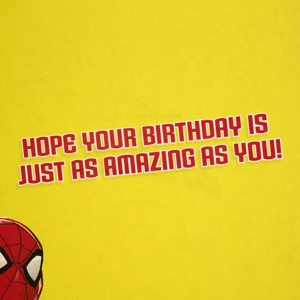 Hallmark Marvel Spider-Man Daddy birthday greeting card with Spider-Man illustration and festive design, licensed Marvel superhero card.