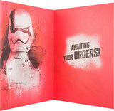 Hallmark Star Wars birthday greeting card featuring characters and space-themed design, ready to celebrate a special occasion.