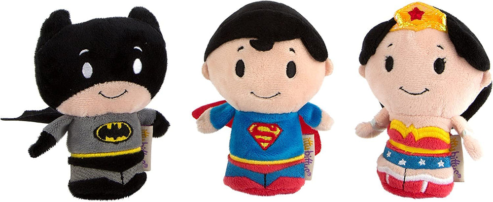 Hallmark DC Comic Superman Itty Bitty Plush Soft Toy, small soft fabric Superman figure with embroidered details, bright colors.