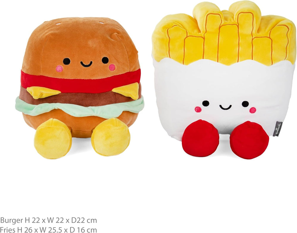 Hallmark Better Together Jumbo Burger and Fries magnetic plush pair, soft and cuddly plush toys with detailed burger and fries design