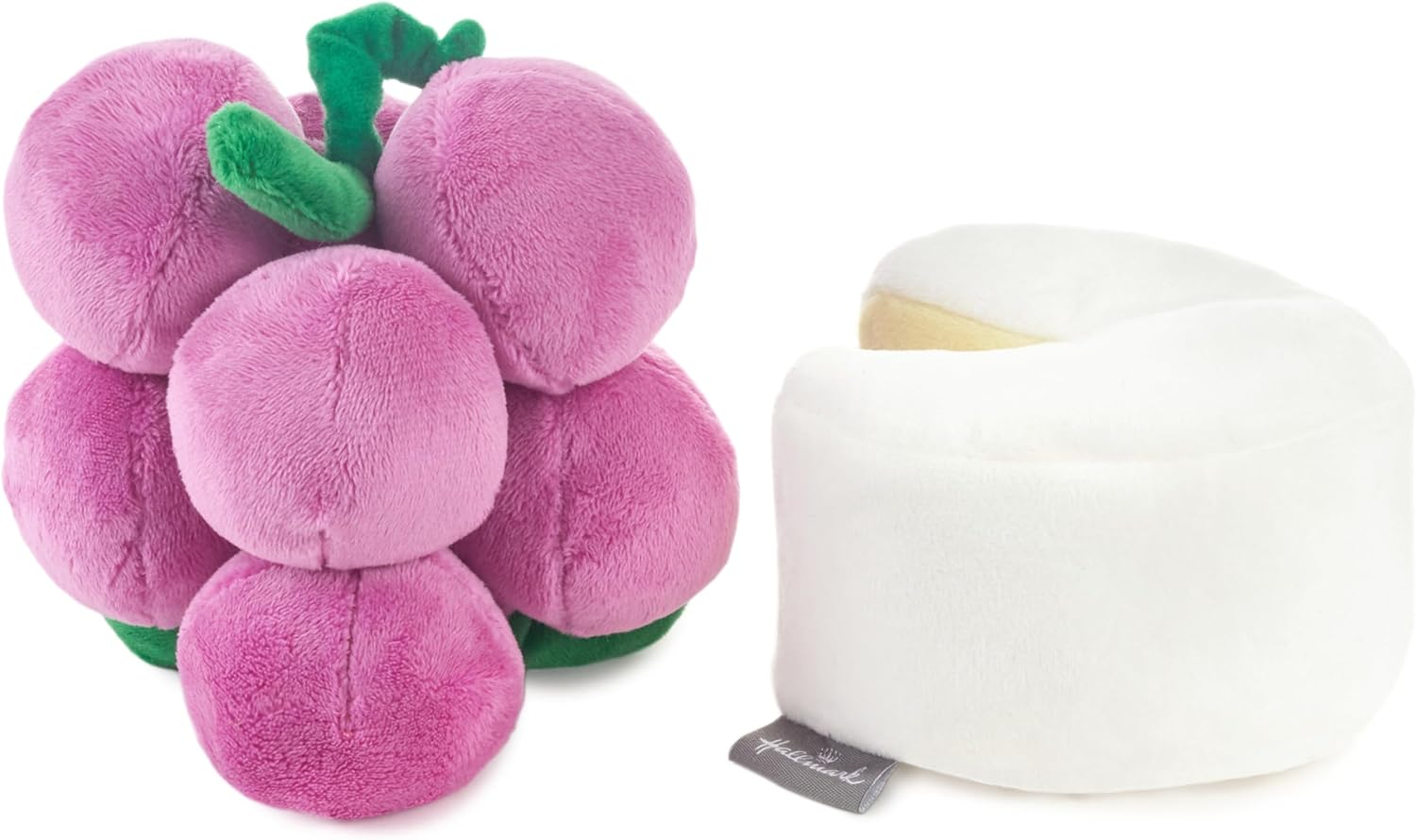 Hallmark Better Together grapes and cheese pair soft toy, plush Grape and Cheese characters, perfect for hugging and cuddling.