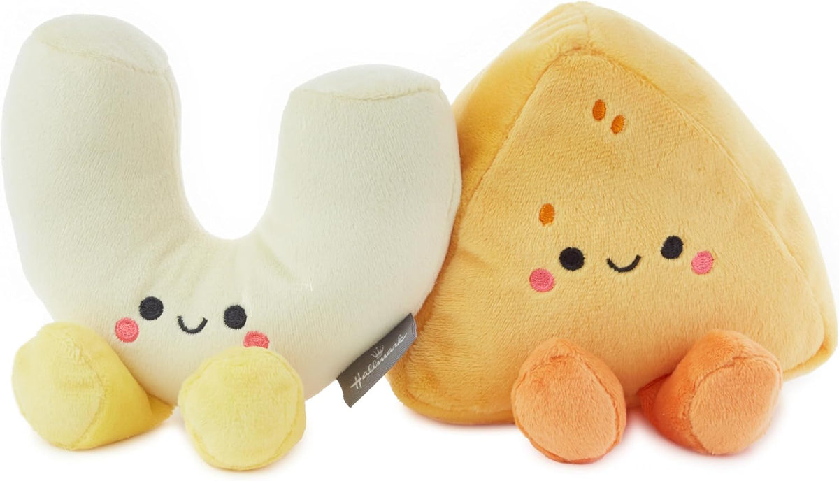 Hallmark Better Together Mac and Cheese Pair soft toy set featuring two plush cheese and pasta characters.