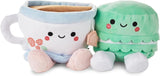Hallmark Better Together tea and macaron soft toy pair set, cozy plush toys for gifting or decoration.