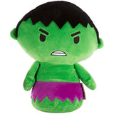 Hallmark Marvel Hulk Itty Biggy soft toy showing a plush green Hulk character with a friendly expression and soft texture.
