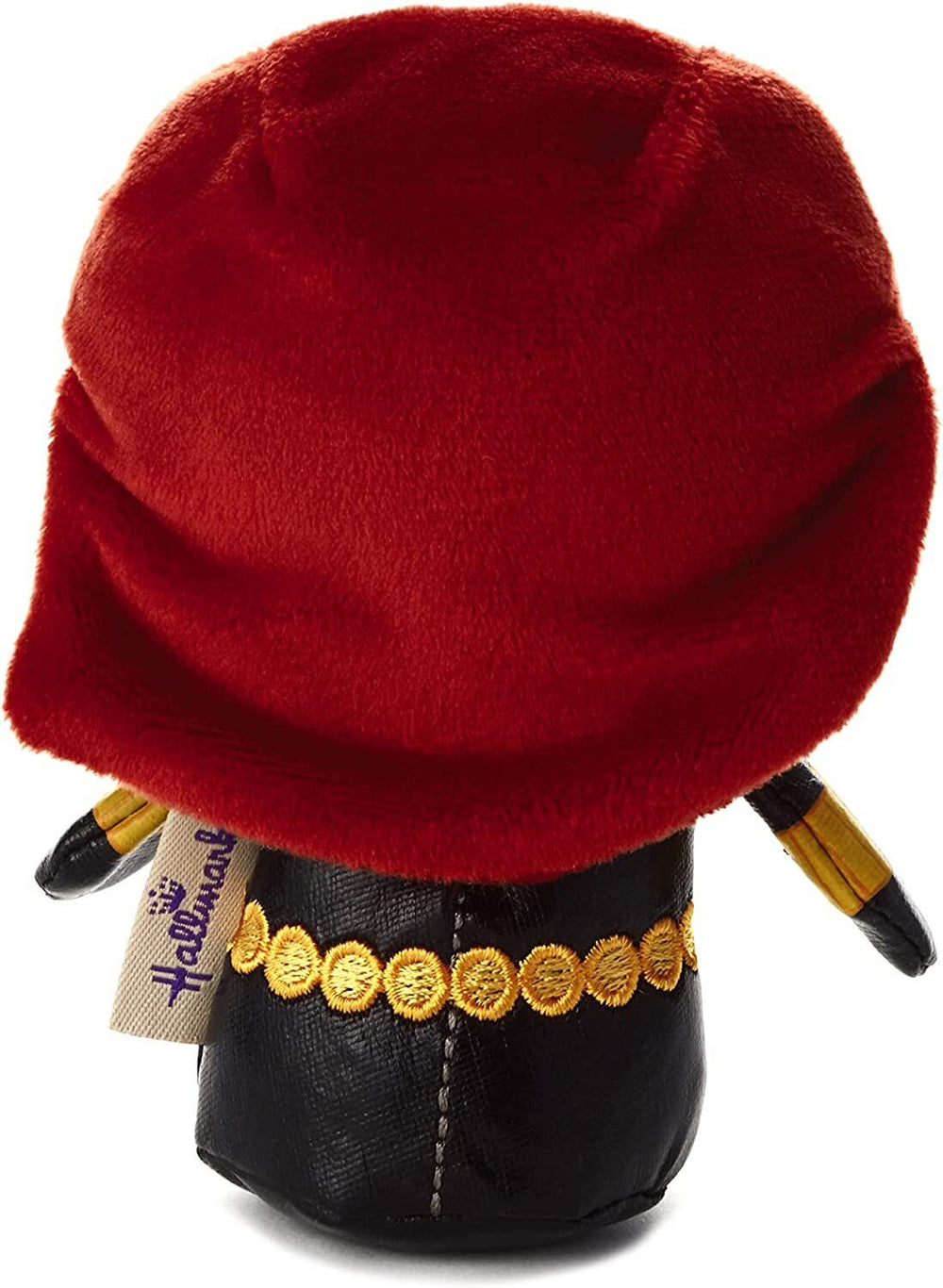Hallmark Marvel Black Widow Itty Bitty soft plush toy with red hair, black suit, and smiling face, perfect for Marvel fans.