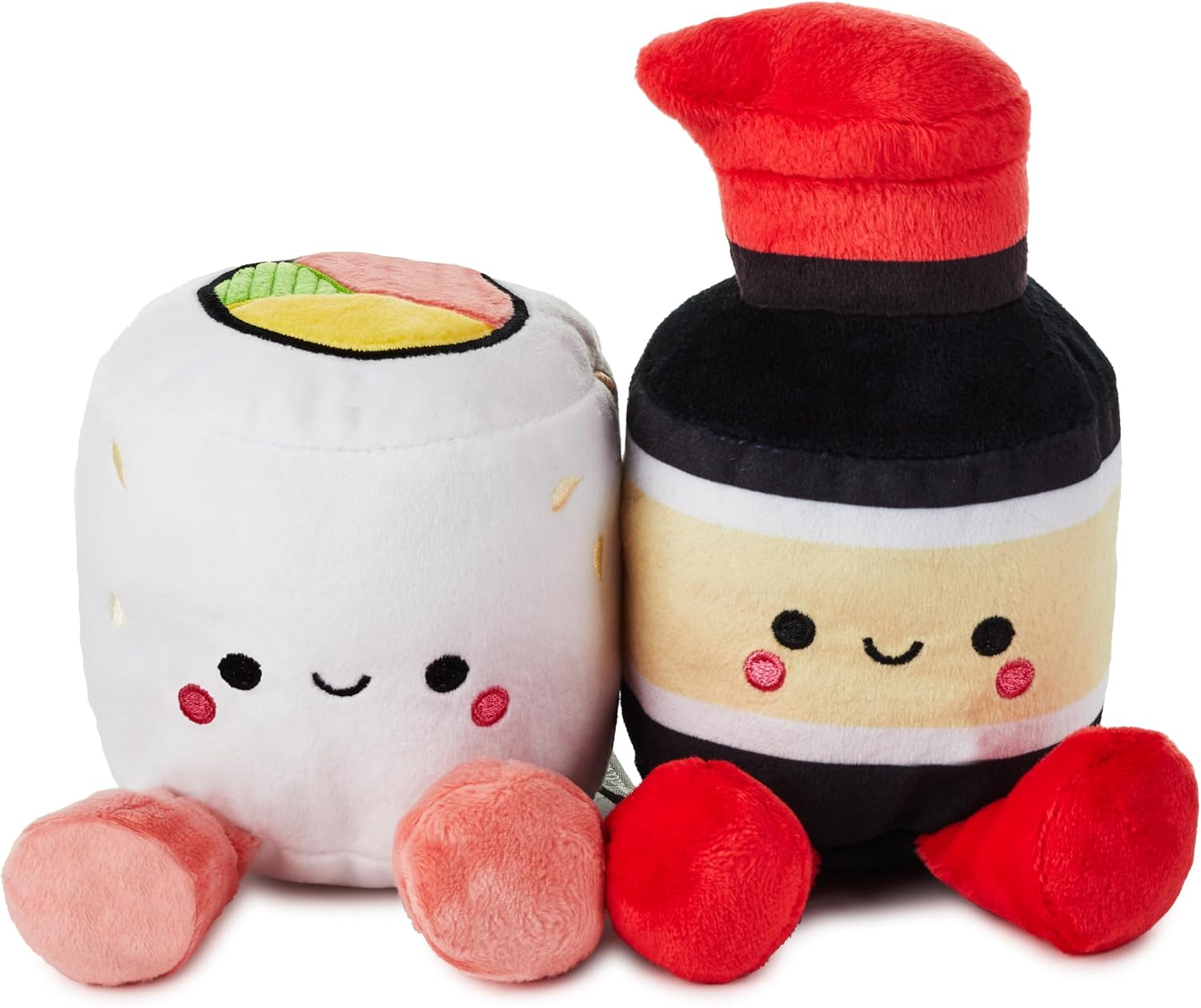 Hallmark Better Together Sushi and Soy Sauce Pair soft plush toys, cute and cuddly plush toys featuring sushi and soy sauce characters.