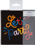 Set of 10 Hallmark multicoloured party invitation cards in 2 vibrant designs, perfect for special occasions and celebrations.