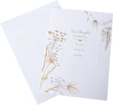 Hallmark sympathy greeting card featuring a contemporary floral design with soft pastel colors and elegant artwork.