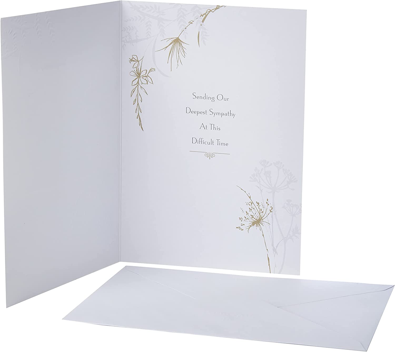 Hallmark sympathy greeting card with contemporary floral design, featuring soft pastel flowers and elegant messaging.