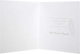 Hallmark sympathy greeting card for the loss of a son, featuring feather illustrations and a foil finish.