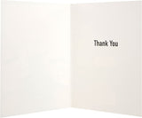 Hallmark Star Wars thank you greeting card featuring characters and the message "Does He Ever Say Thank You?" on the front.