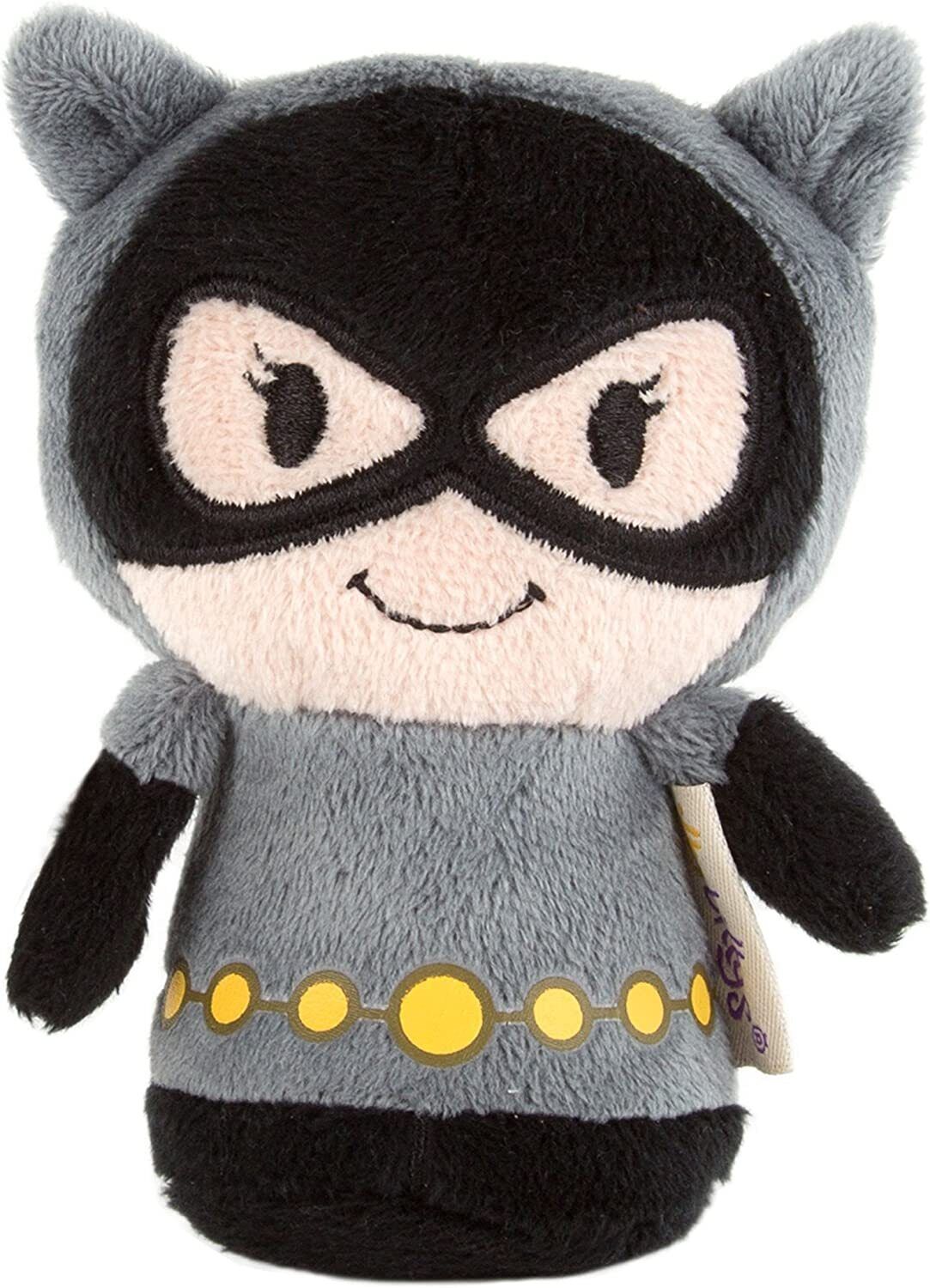 Hallmark DC Comics Catwoman Itty Bitty soft plush toy, small stuffed Catwoman figure with detailed costume and soft fabric.