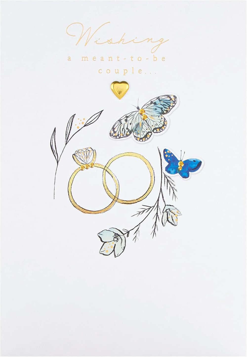 Hallmark wedding card featuring a traditional gold rings design for couples, ideal for wedding celebrations and card gifting.