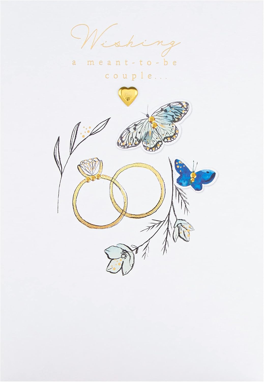 Hallmark wedding card featuring a traditional gold rings design for couples, ideal for wedding celebrations and card gifting.