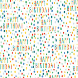Hallmark birthday wrapping paper set with two sheets and two matching gift tags, featuring colorful festive designs.
