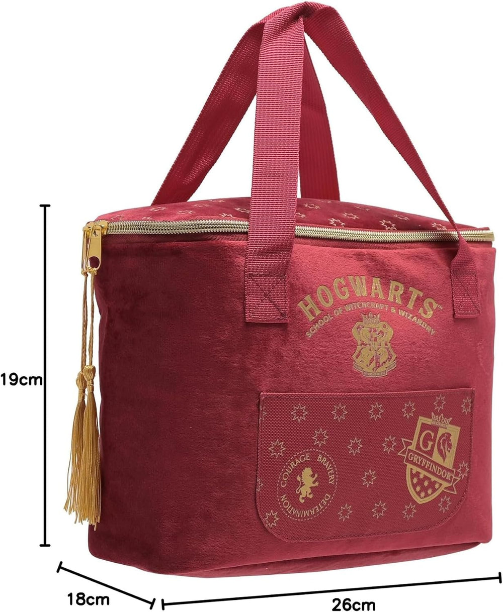 Harry Potter Gryffindor alumni lunch bag featuring house crest and colors, made by Warner Bros for Harry Potter fans.