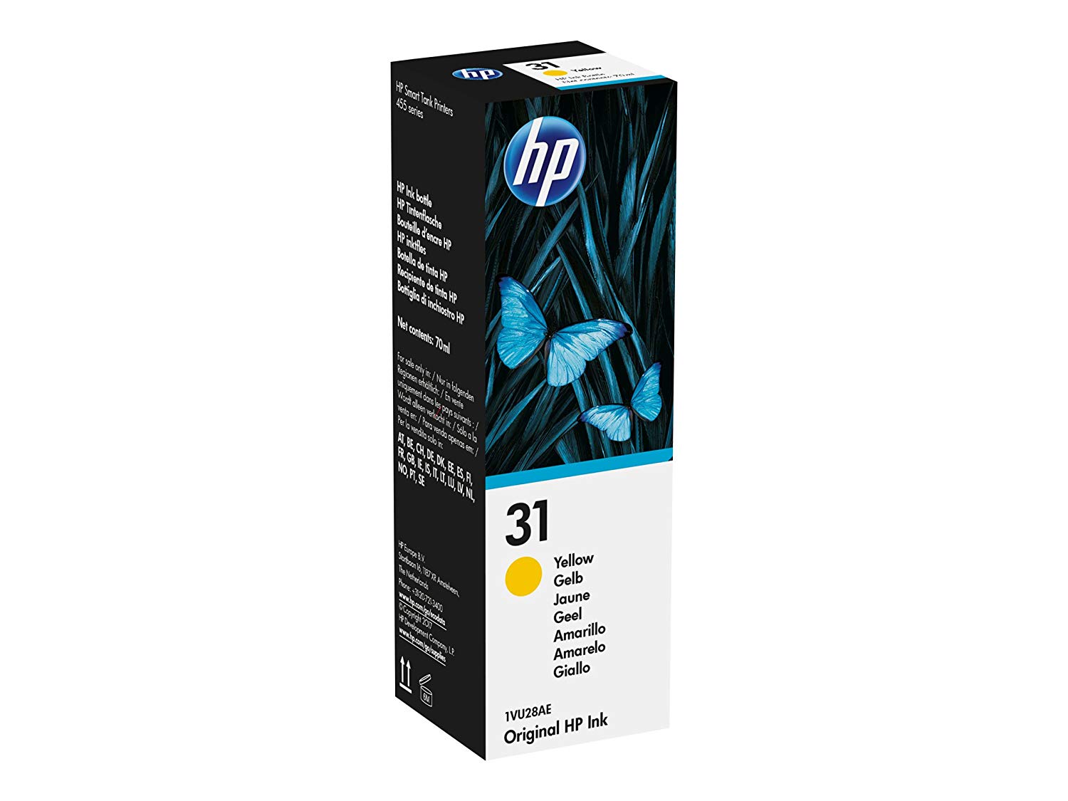HP 31 Yellow Standard Capacity Ink Bottle 8K pages - 1VU28AE