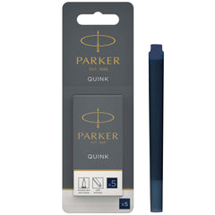 Parker Quink Ink Refill Cartridge for Fountain Pens Blue/Black (Pack 5) - 1950404