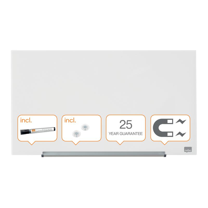 Nobo Impression Pro Magnetic Glass Whiteboard White 680x380mm 1905175