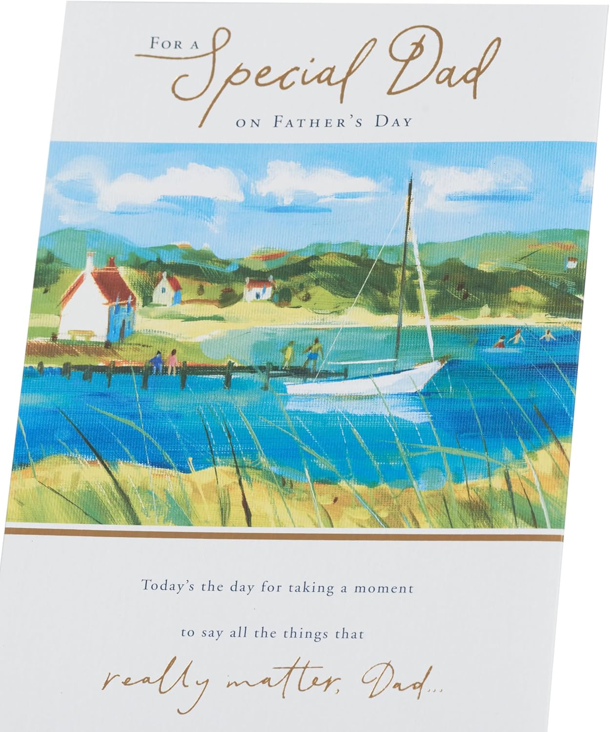 UK Greetings Father's Day Card for Dad - Boat Scene Design
