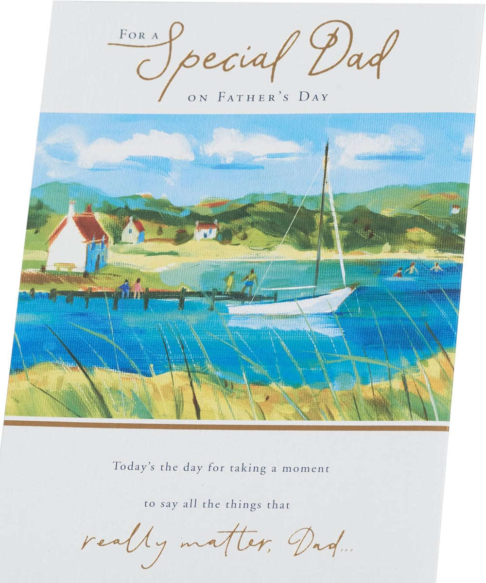 UK Greetings Father's Day Card for Dad - Boat Scene Design