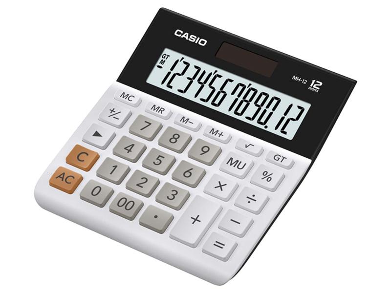 Casio MH-12WE 12 Digit Desktop Calculator White MH-12-WE-SK-UP