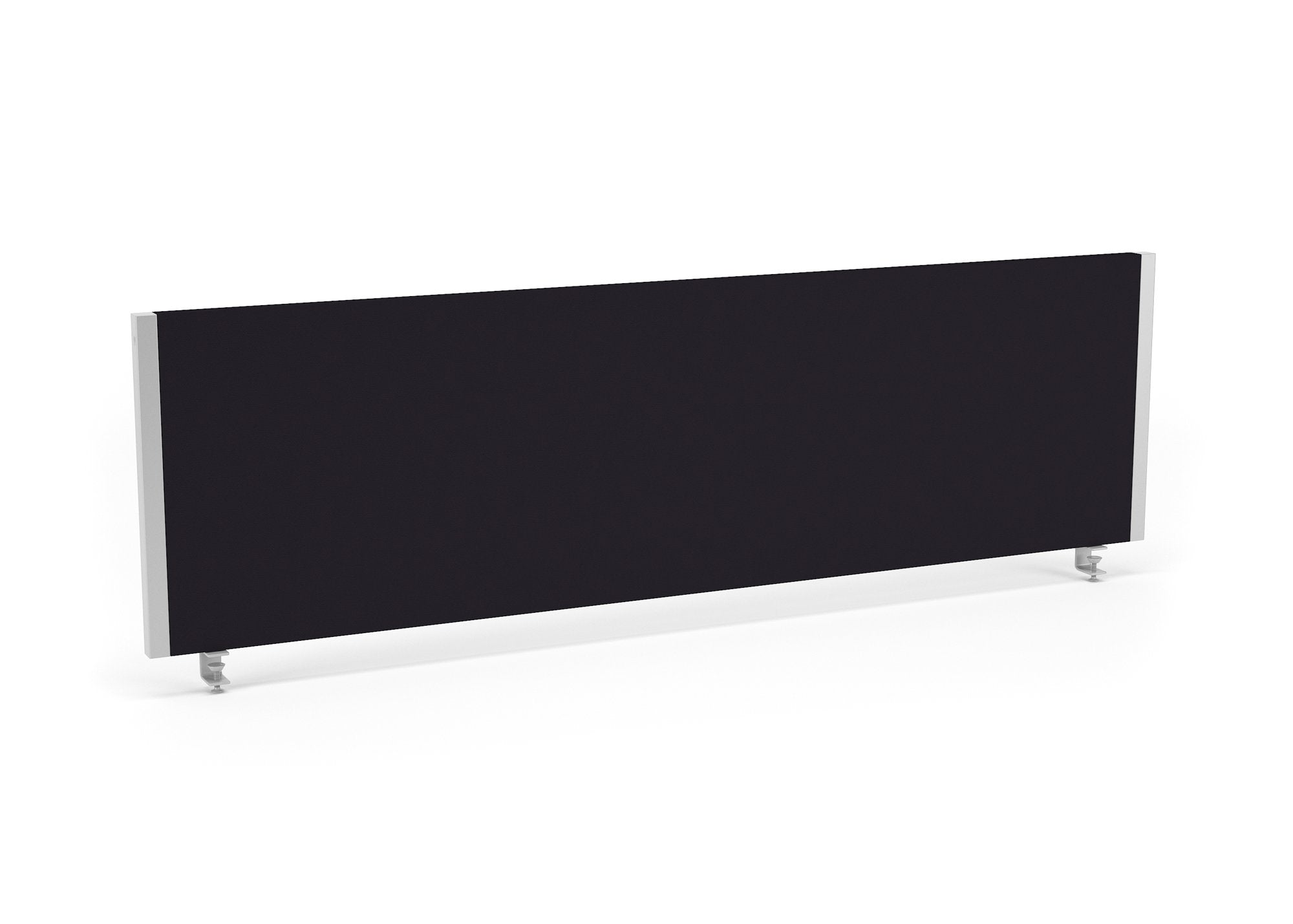 Impulse Straight Screen W1400 x D25 x H400mm Black With Silver Frame - I000274 DD