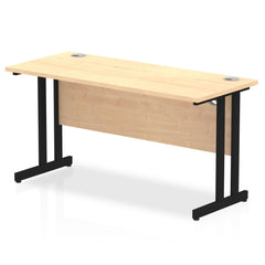 Impulse 1400 x 600mm Straight Desk Maple Top Black Cantilever Leg MI003232 DD
