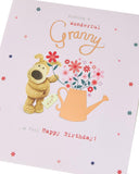 Boofle Birthday Card For Granny With Envelope - Cute Design Watering Flowers