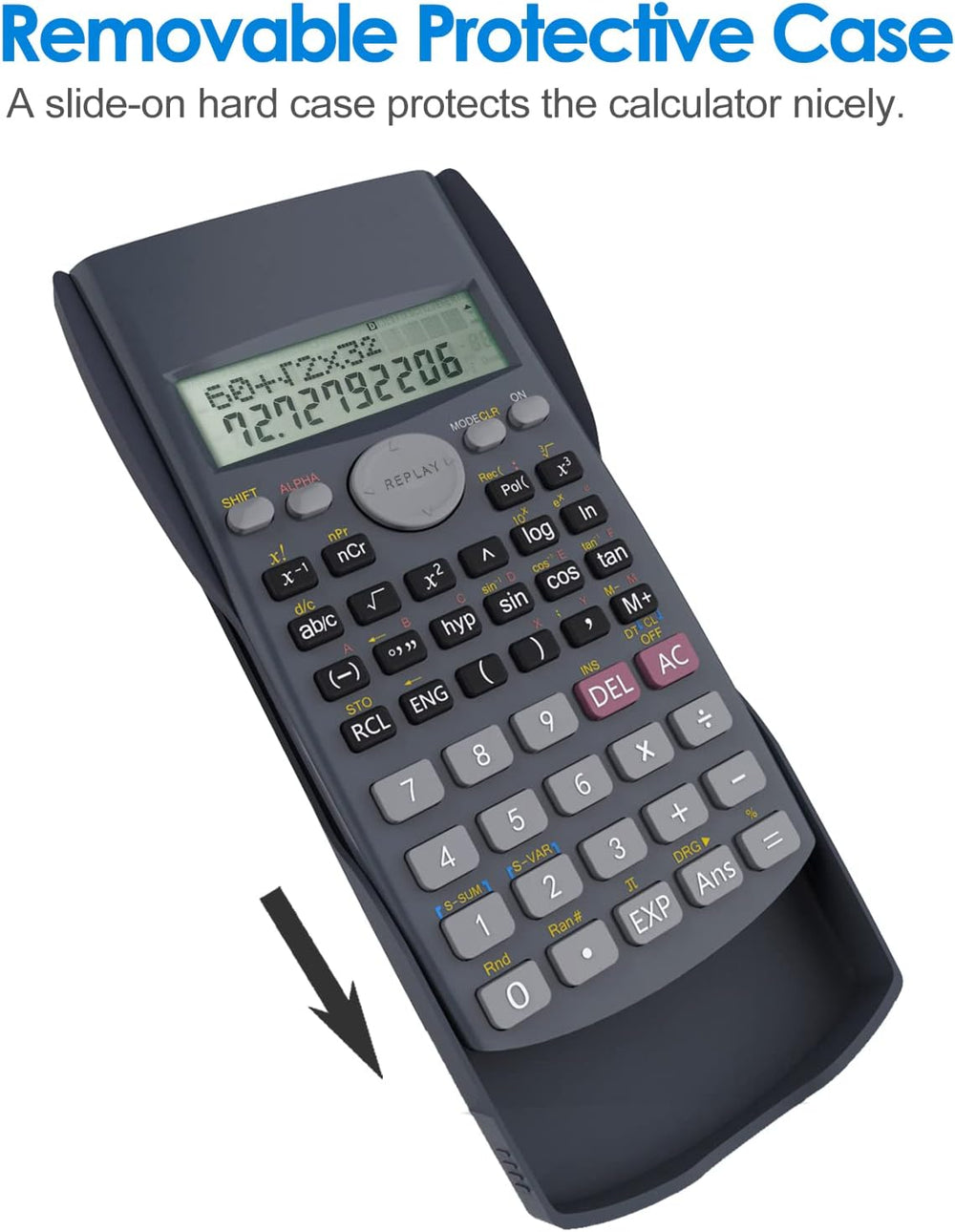 Black Helect 2-Line Engineering Scientific Calculator with display and keypad, designed for school and business use.