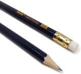 Set of 12 Helix Oxford HB pencils with yellow paint and erasers, ideal for writing and drawing.