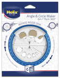 Helix Maped angle and circle maker template with assorted designs for math and geometry drawing and measurement.