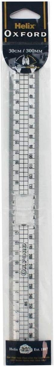 Helix Oxford Blue 30cm folding ruler with durable plastic construction, featuring precise measurement markings and folding design.