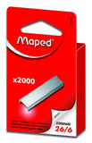Helix Staples 26/6 x 2000 in a peggable box, suitable for office or home use, displayed in a clear image.