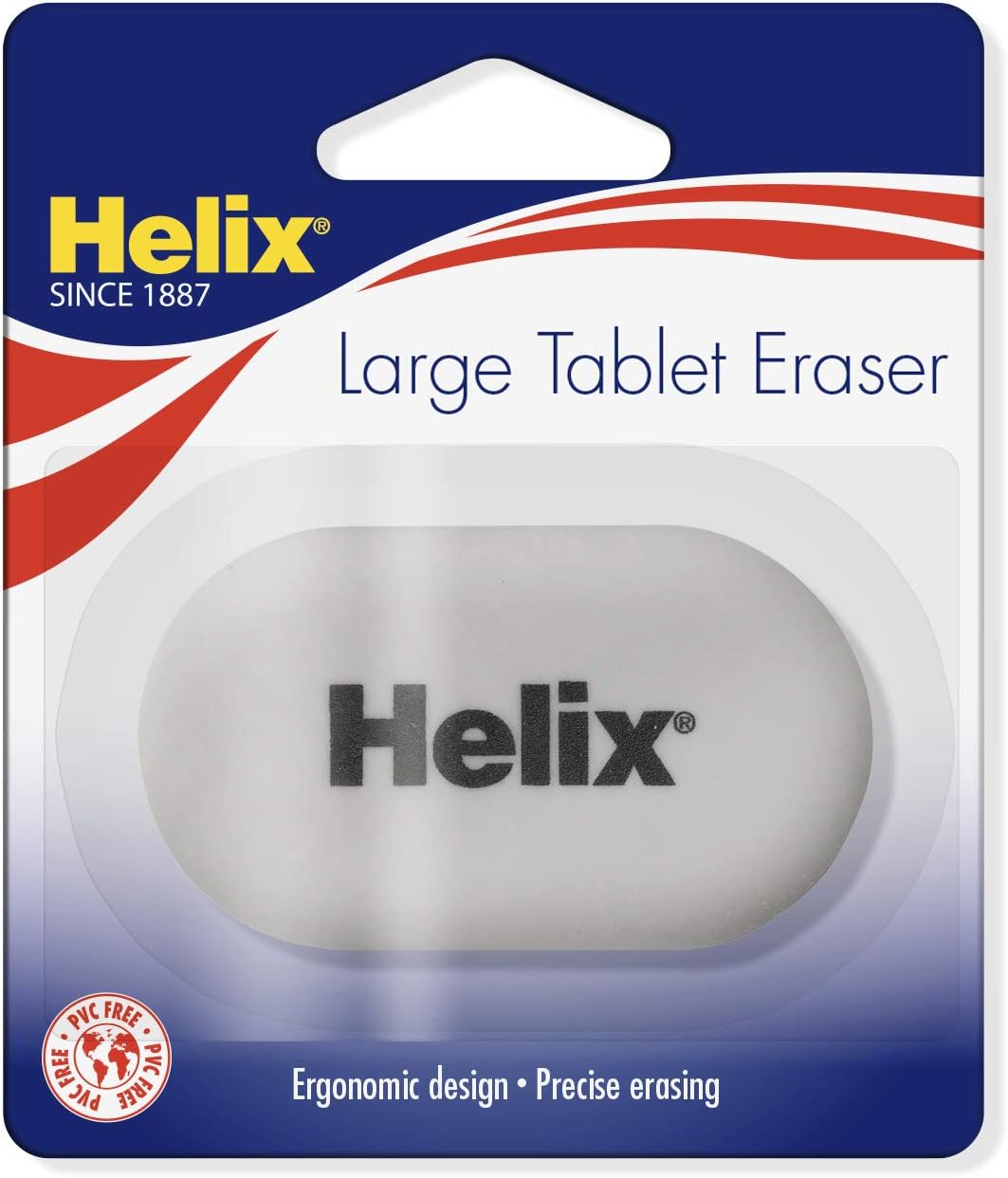 Large white Helix tablet eraser for precision cleaning, ideal for stationery and detailed erasing tasks.