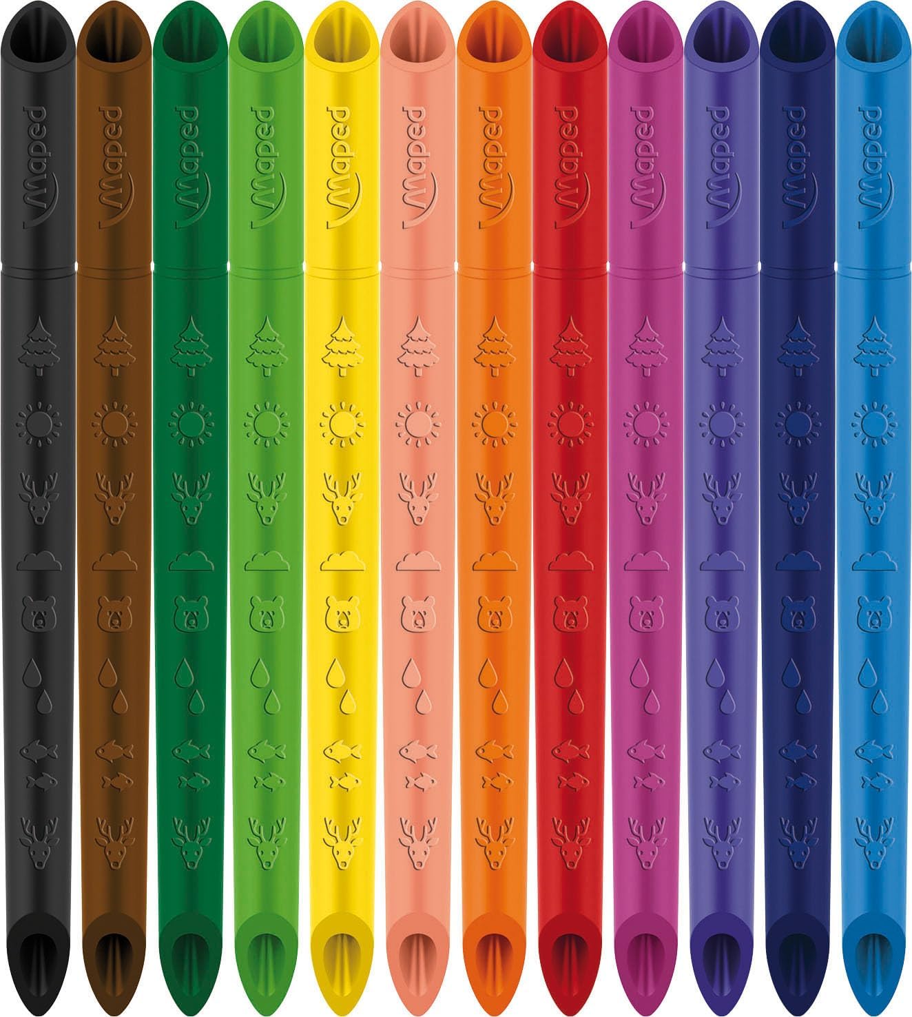 Helix Maped Color’peps Infinity coloured pencils pack of 12 with vibrant pencil tips and colorful bodies for art and drawing.