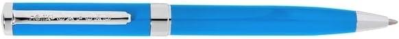 Helix Oxford Premium Light Blue Ballpoint Pen with blue ink, sleek stationery pen on a white background.