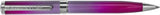 Helix Oxford Premium Ombre Pink ballpoint pen with blue ink, showcasing its stylish pink and blue gradient design.