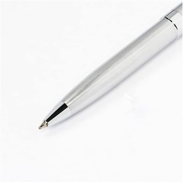 Helix Oxford Premium stainless steel ballpoint pen with blue ink, showcasing a sleek and polished design for professional stationery use.