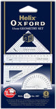 Helix Oxford Small Geometry Set with compass, ruler, and protractor for school stationery, in a compact plastic case.