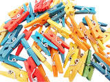 Colorful wooden pegs from Henbrandt craft kit, 4.8cm mini craft supplies for DIY projects and stationery.