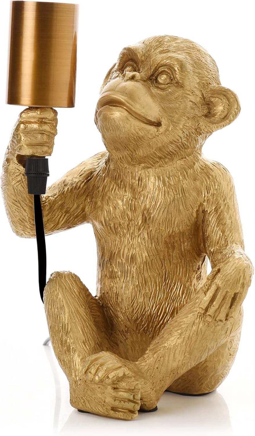Hestia Monkey novelty lamp with bulb, 25cm tall, decorative home decor featuring a playful monkey figure holding a light bulb