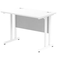 Impulse 1000 x 600mm Straight Desk White Top White Cantilever Leg MI002200 DD