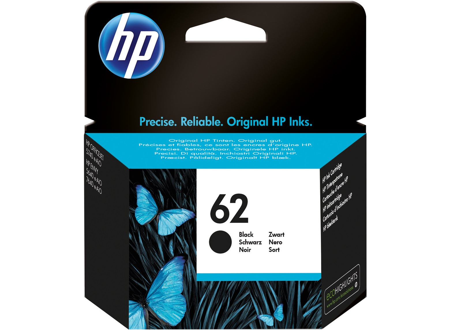 HP 62 Black Standard Capacity Ink Cartridge 4ml - C2P04AE