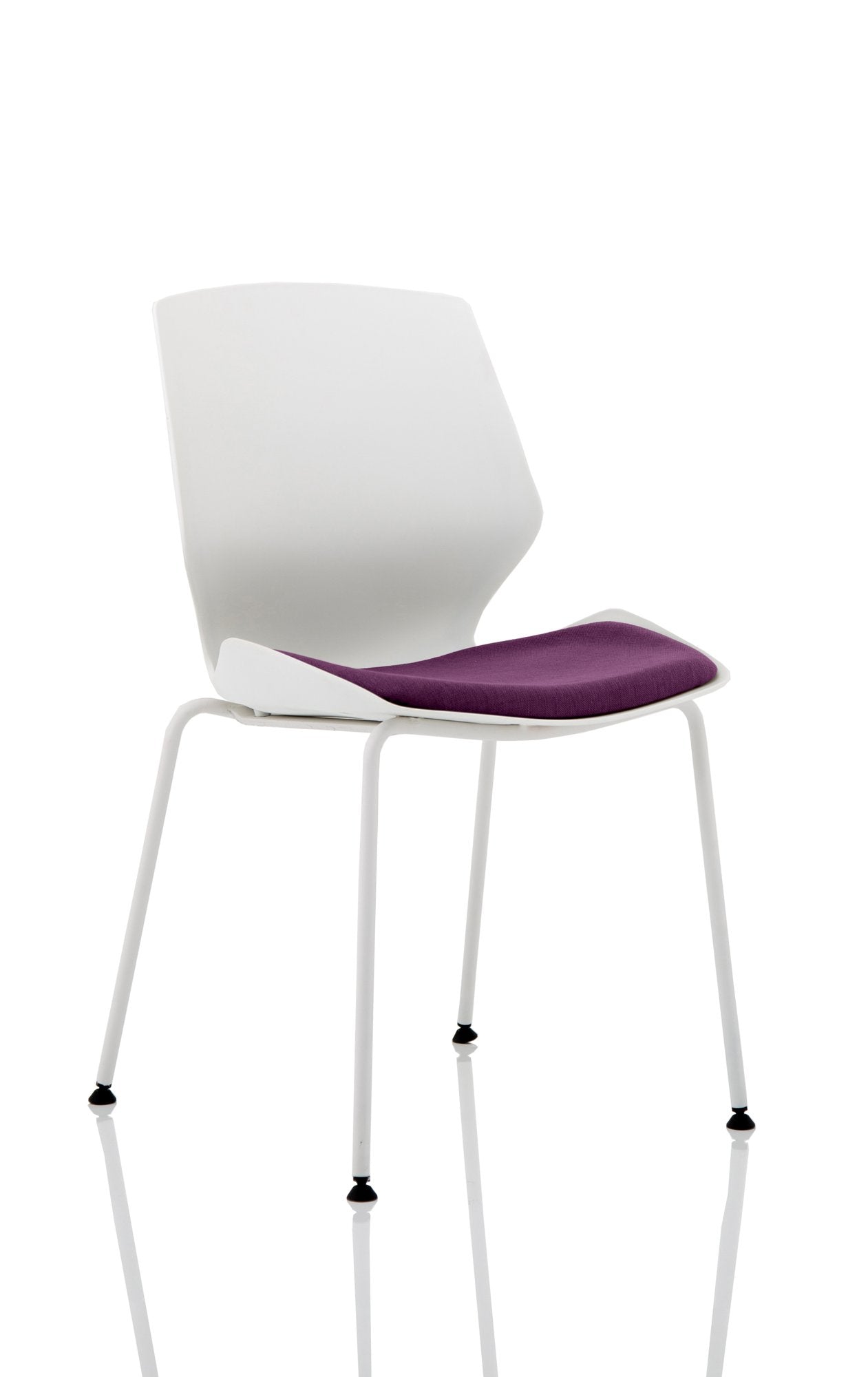 Florence White Frame Visitor Chair in Tansy Purple KCUP1537 DD