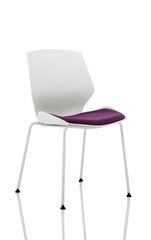 Florence White Frame Visitor Chair in Tansy Purple KCUP1537 DD
