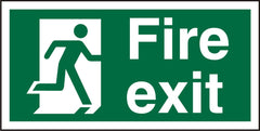 SECO Safe Procedure Safety Sign Fire Exit Man Running Right Semi Rigid Plastic 200 x 100mm - SP318SRP200X100
