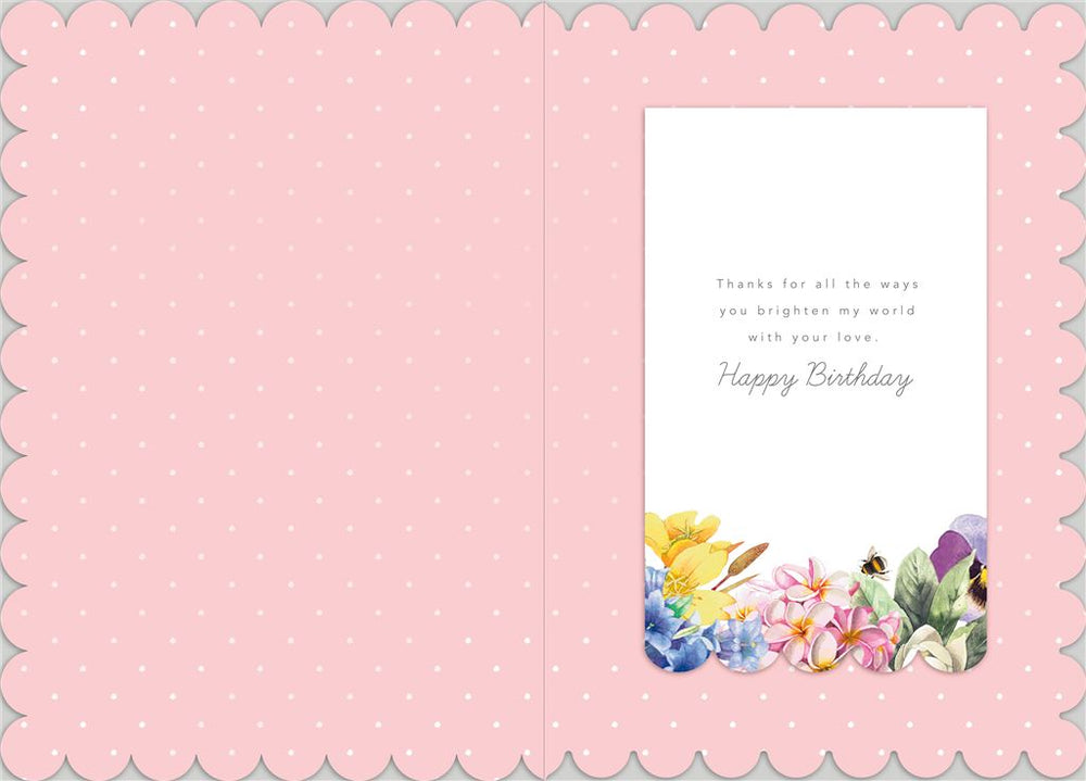 Beautiful Floral Birthday Card for Wife – Elegant & Romantic Design