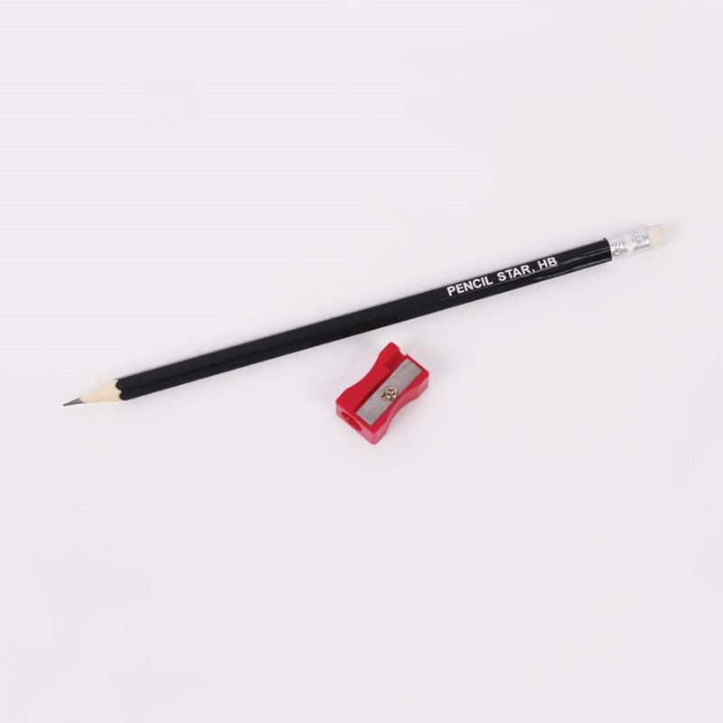 10 HB Pencils With Sharpener
