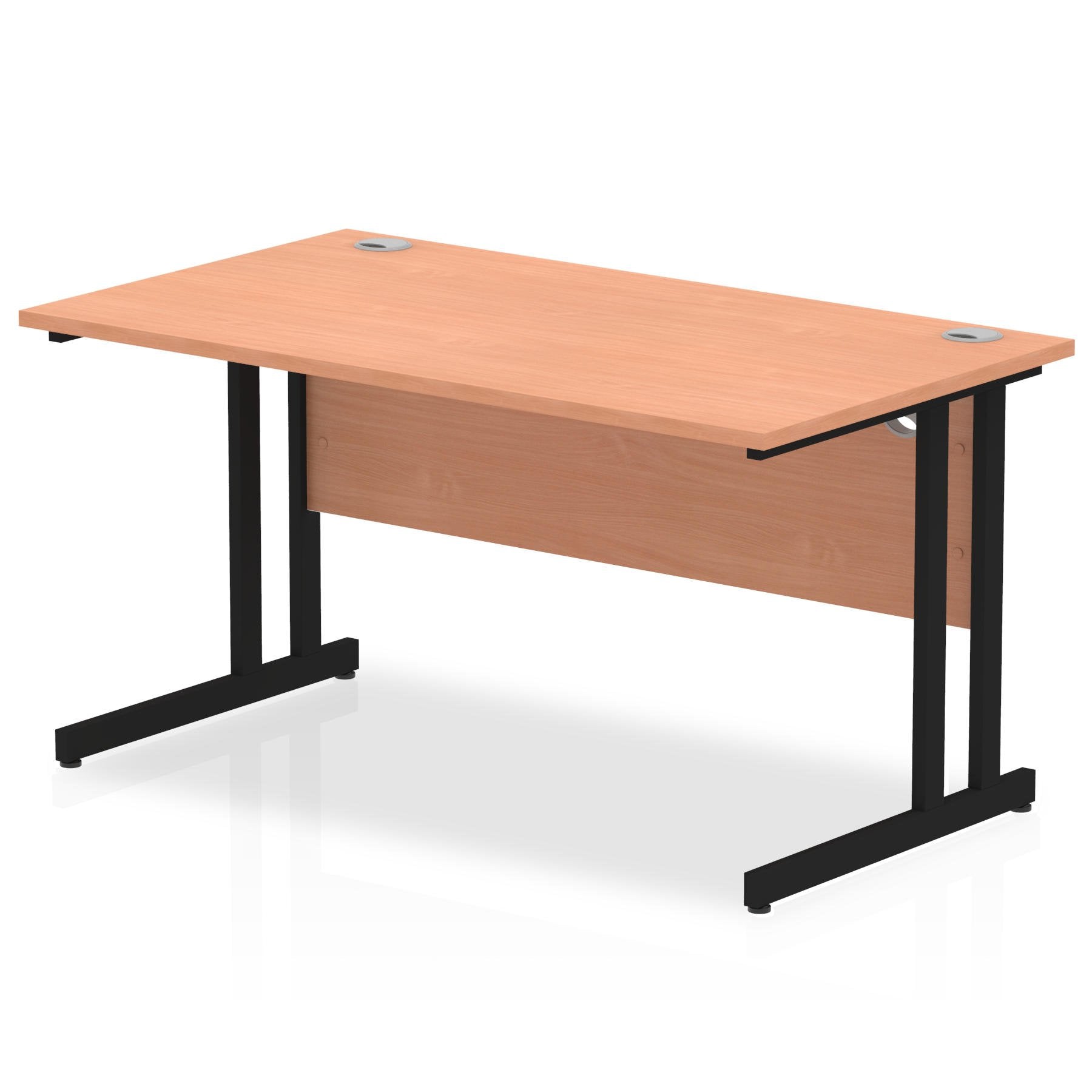Impulse 1400 x 800mm Straight Desk Beech Top Black Cantilever Leg MI003198 DD